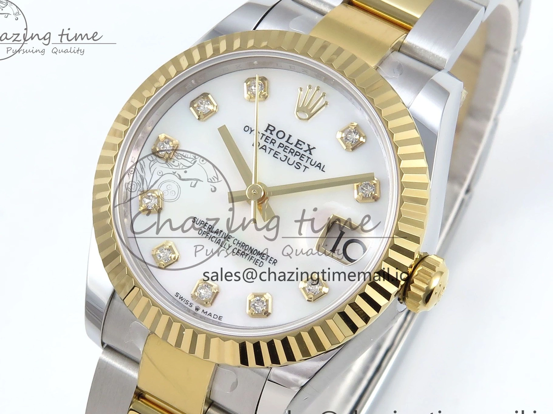 White ARF SS 904L MOP YG Best DateJust 1:1 Oyster ETA Steel 278273 Edition Bracelet 31 2688 on Dial 0110